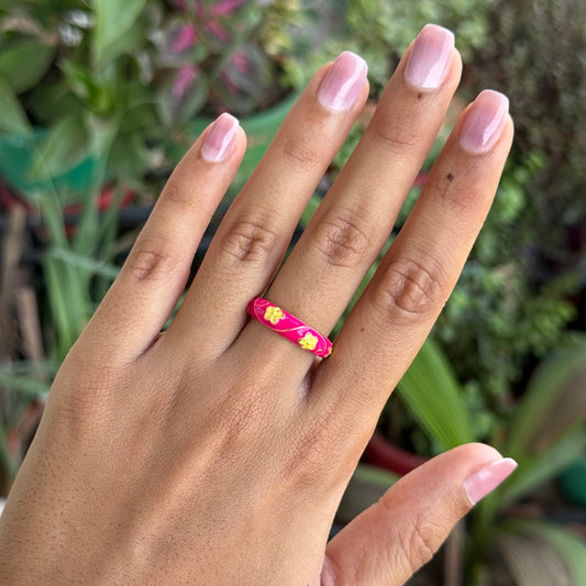 Pink Floral Ring