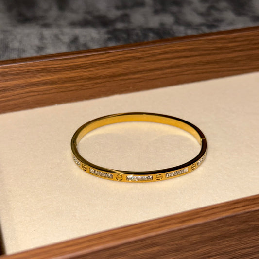 Contemporary Studded Bangle (Thin Wrist)