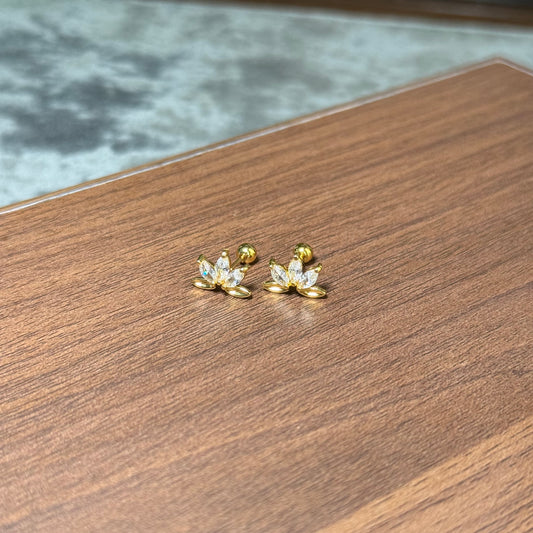 Flora Half-Bloom Ball-Back Studs