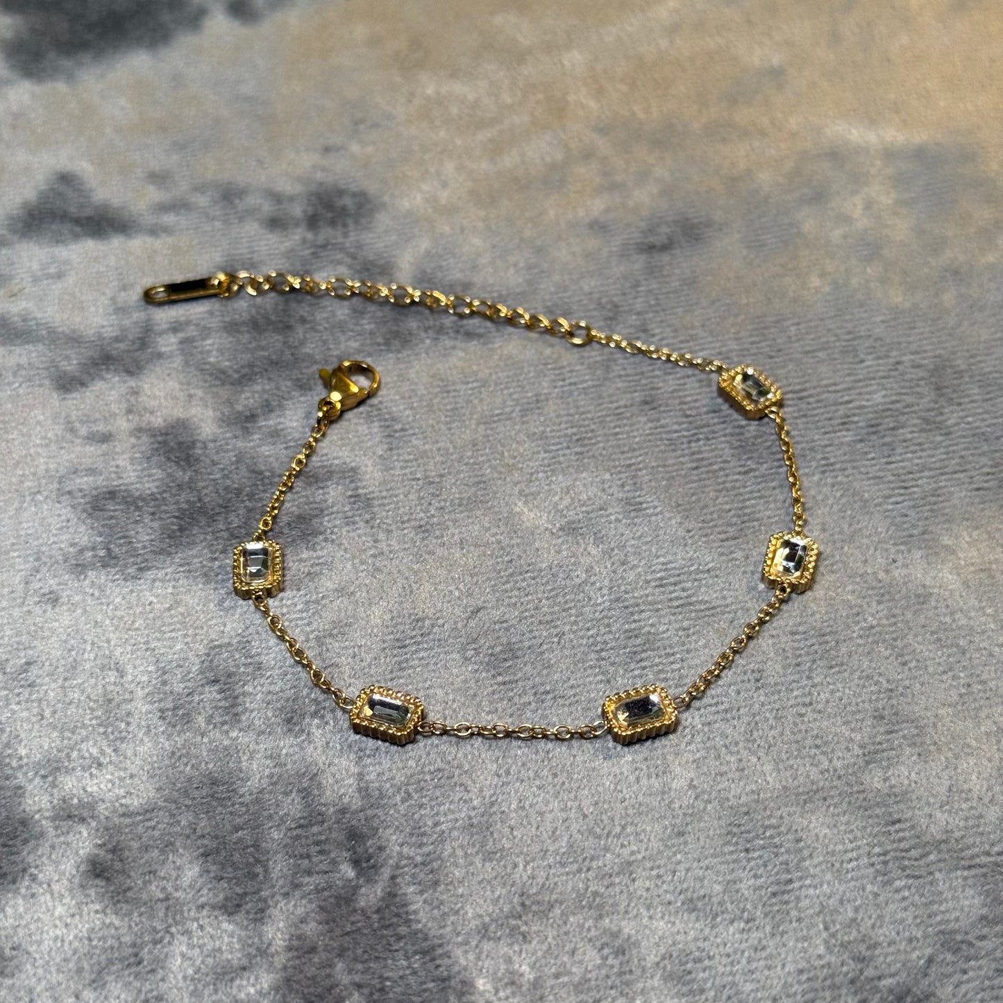 Chained Baguette Station Bracelet