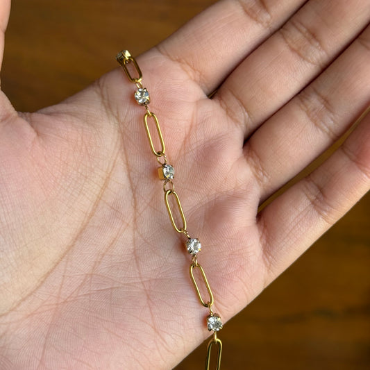 Studded Paperclip Chain Bracelet