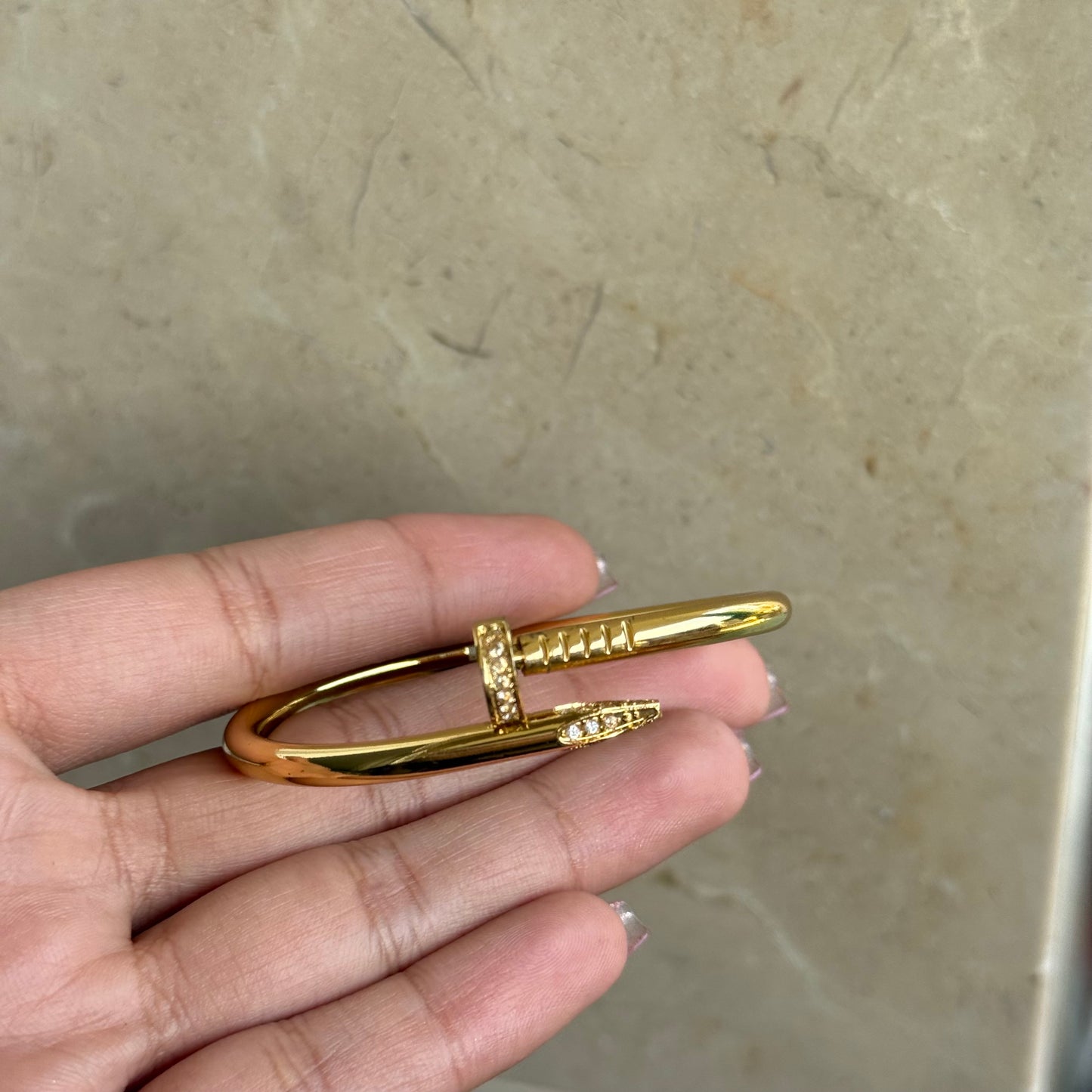 Studded Nail Bangle (Thin Wrist)
