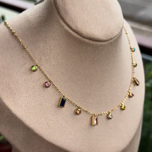 Iris Multicolor Studded Necklace