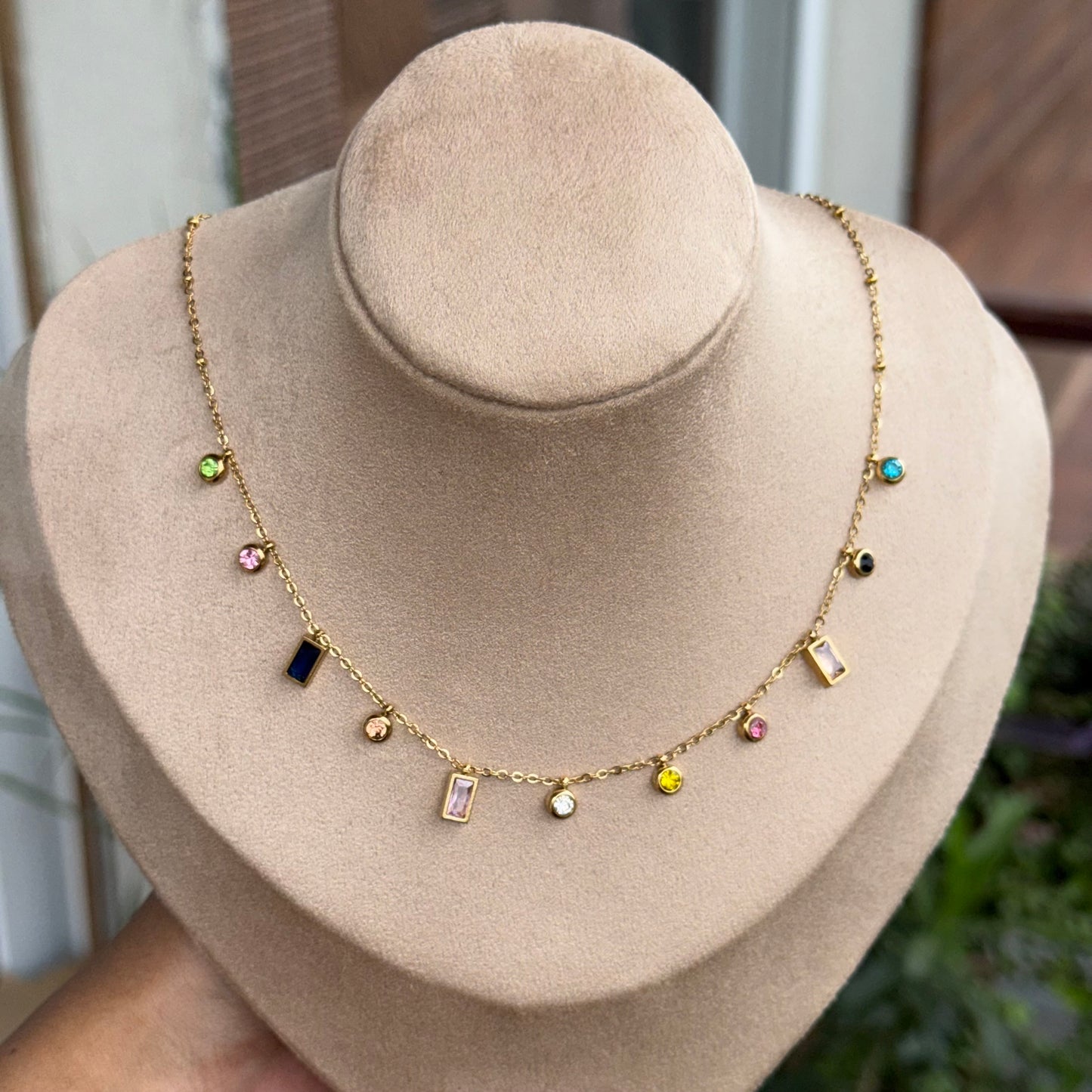 Iris Multicolor Studded Necklace