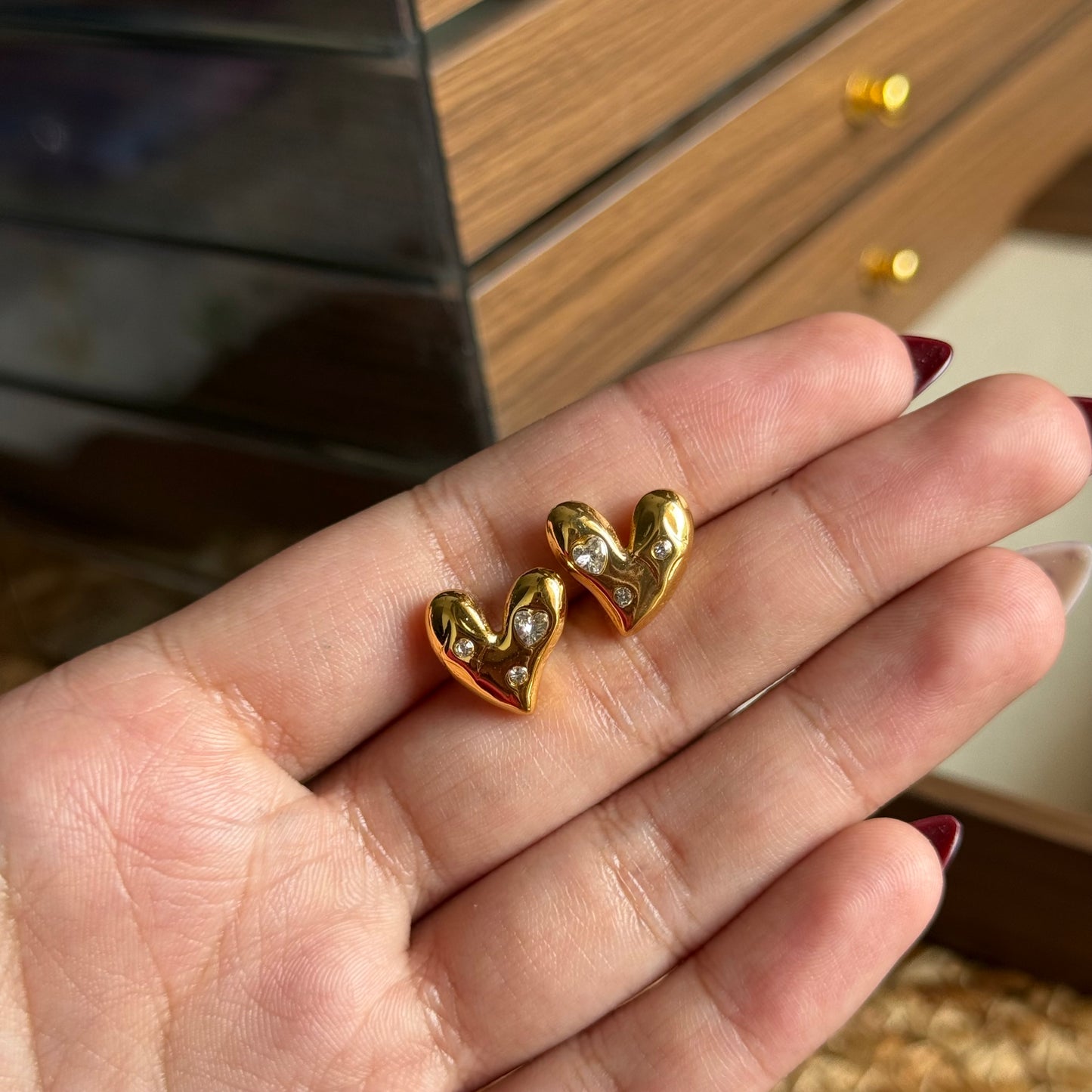 Studded Whimsy Heart Studs