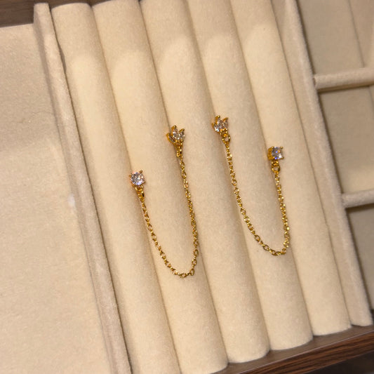 Tiara Double-Piercing Studs