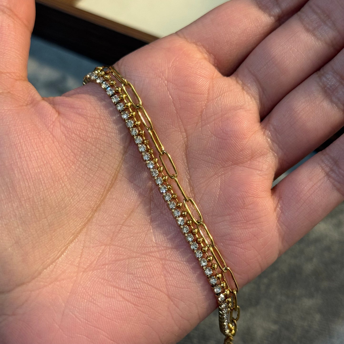 Trinity Layered Chain Bracelet