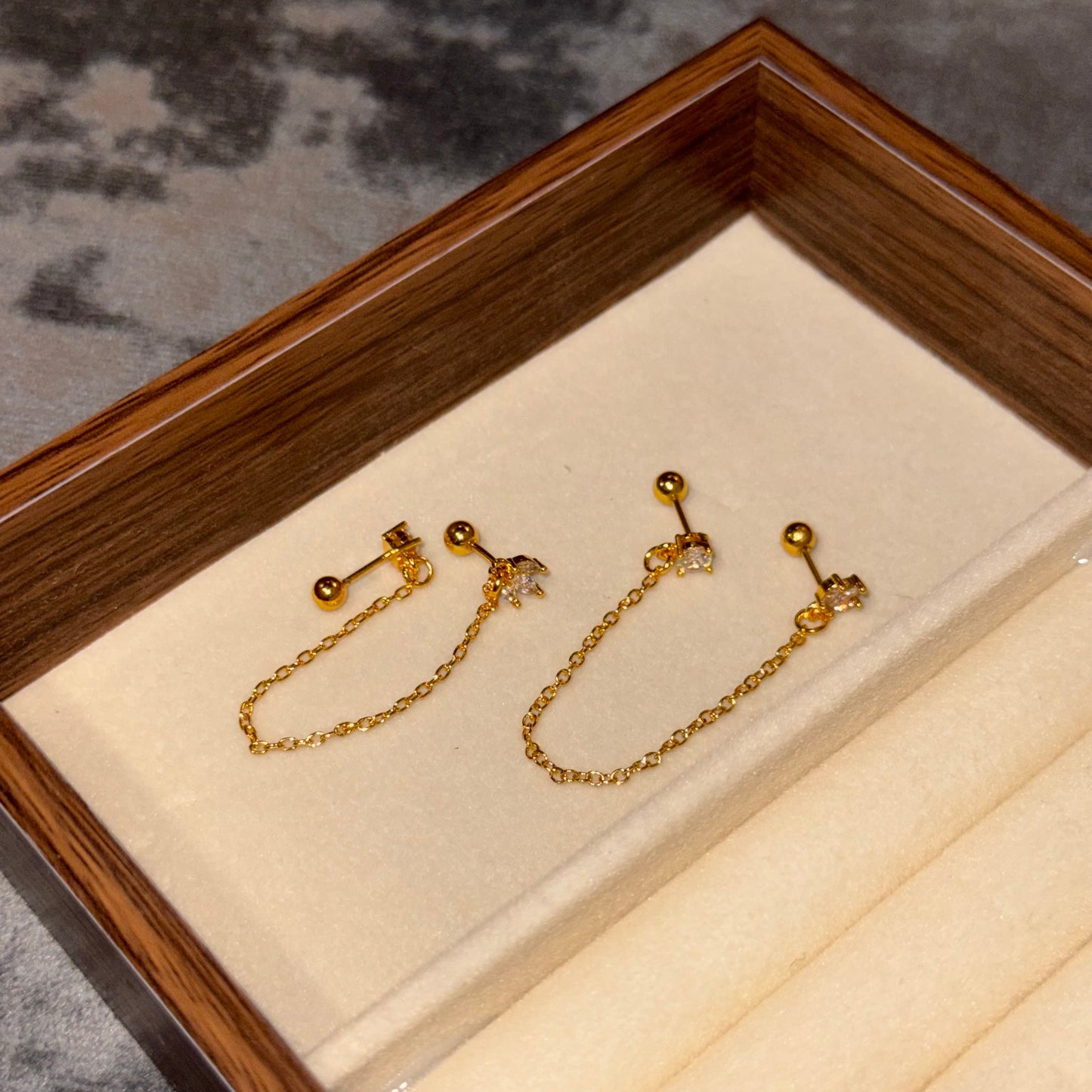 Tiara Double-Piercing Studs