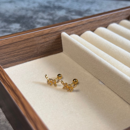 Don't Leaf Me Ball-Back Studs (Golden)