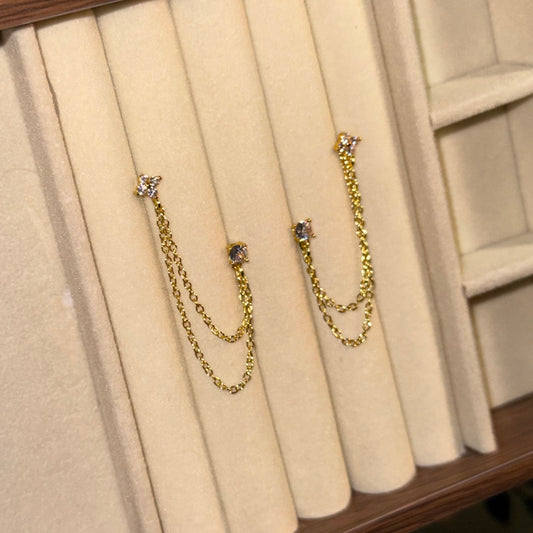 Clover Double-Piercing Studs