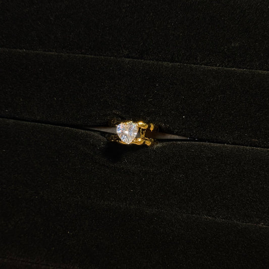 Heart Bubble-Band Solitaire Ring HOUSE OF LAILA