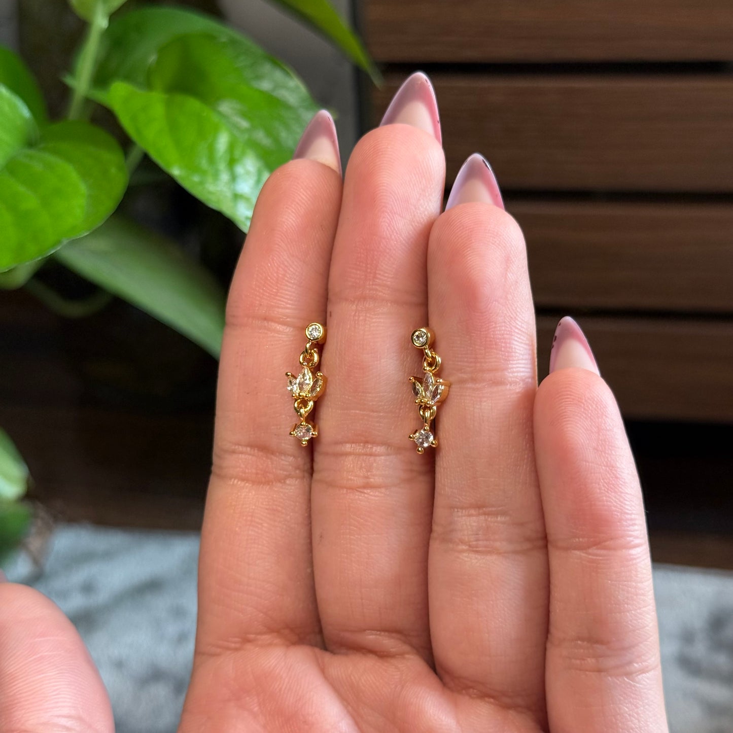 Flower Dangle Ball-Back Studs