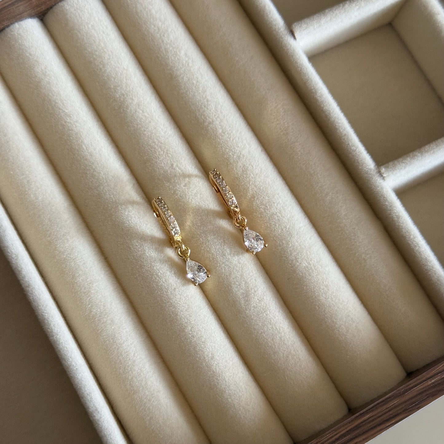 Dew-Drop Studded Hoops