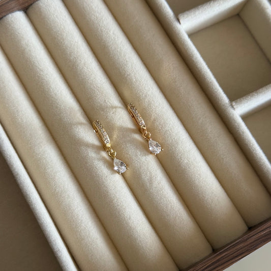 Dew-Drop Studded Hoops