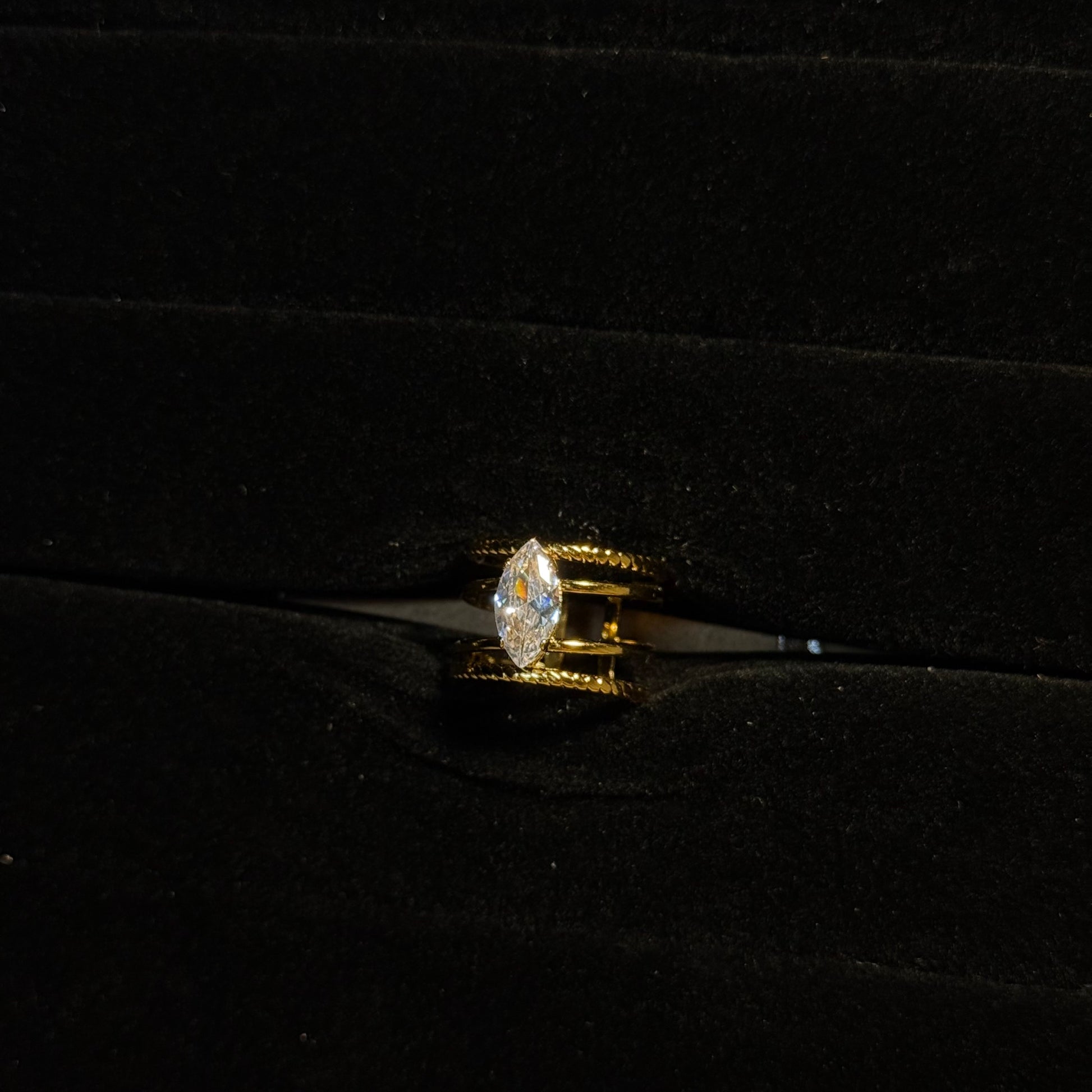 Multi-Band Marquise Solitaire Ring HOUSE OF LAILA