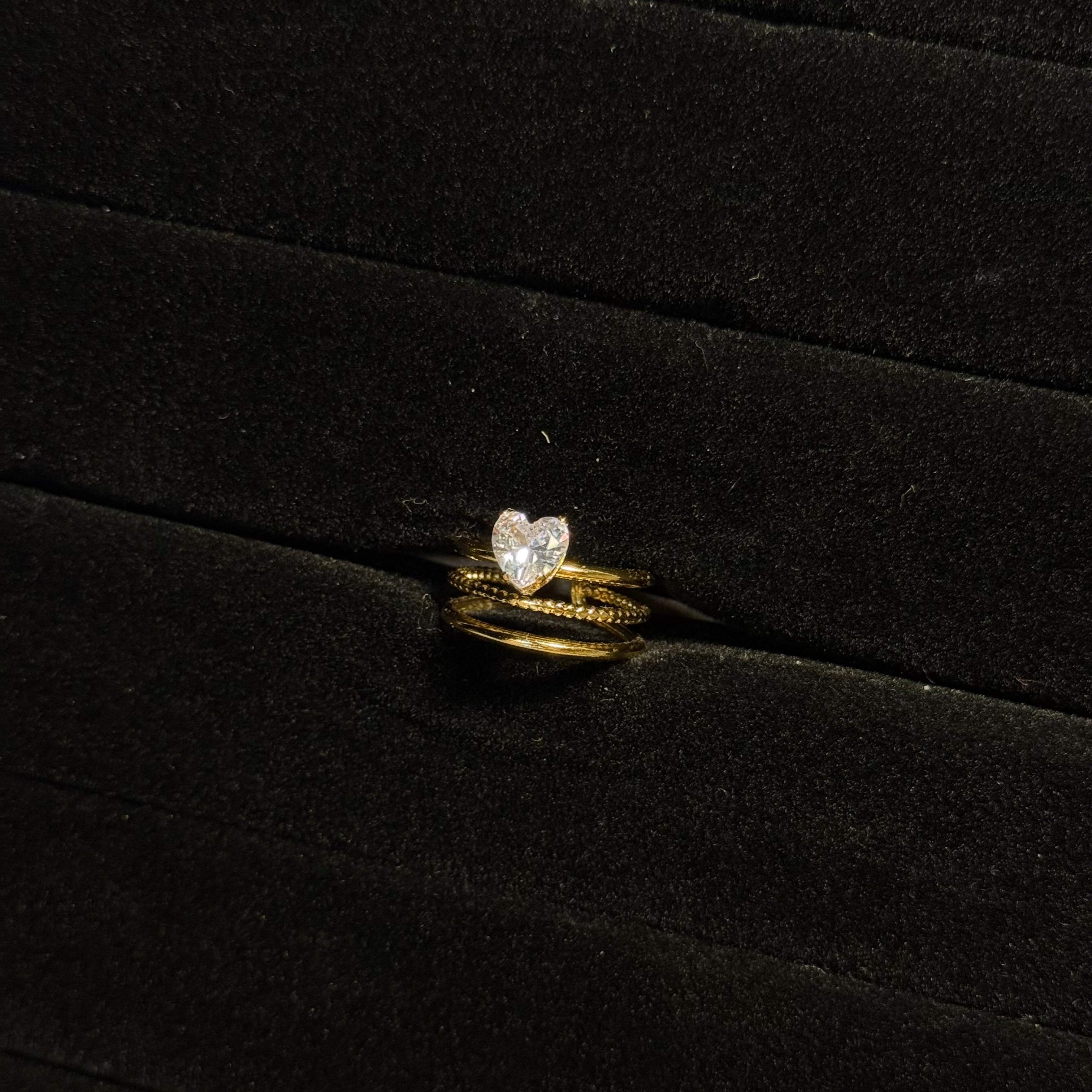 Multi-Line Heart Solitaire Ring HOUSE OF LAILA