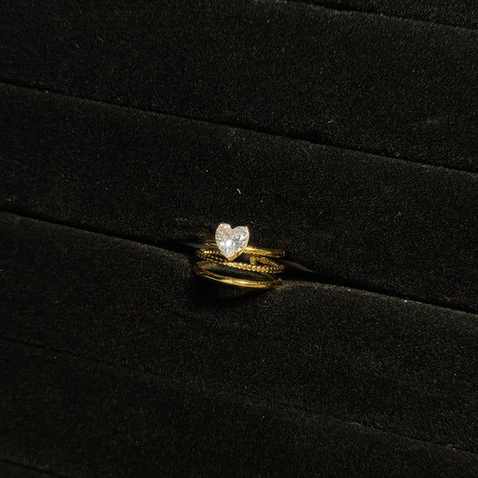 Multi-Line Heart Solitaire Ring HOUSE OF LAILA