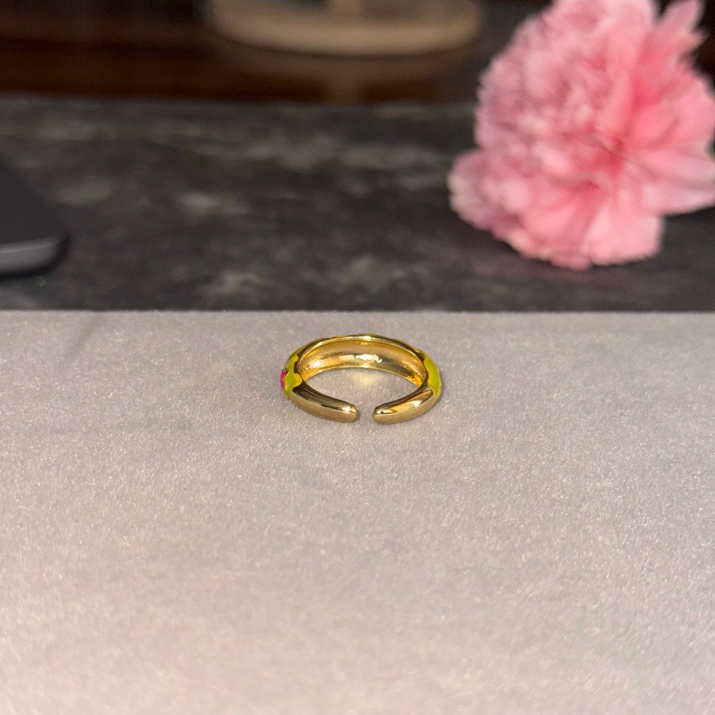 Green Floral Ring