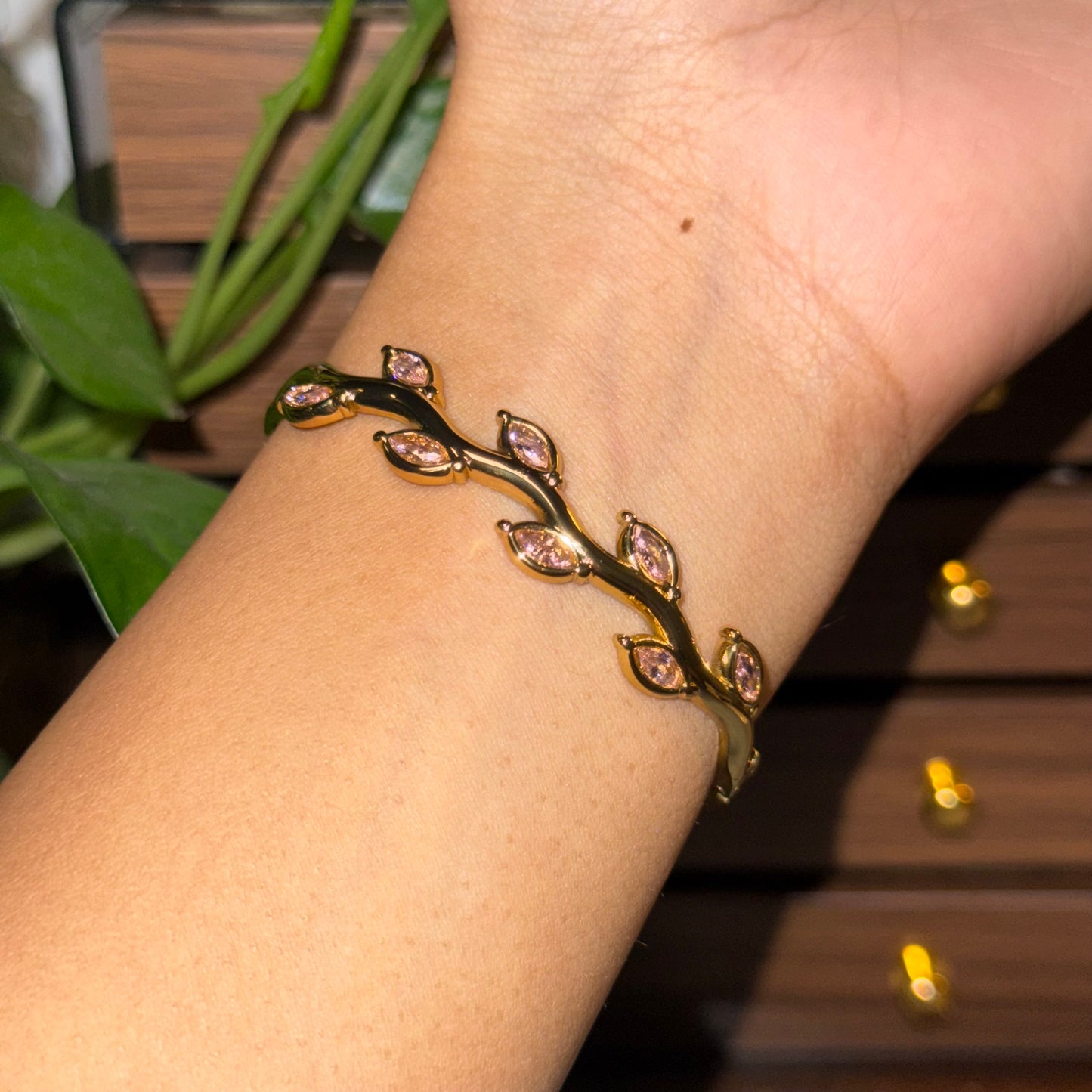 Blush April Vine Bangle (Thin Wrist)