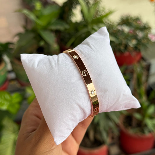 Classic Rose Gold Studded Bangle (Thin Wrist)
