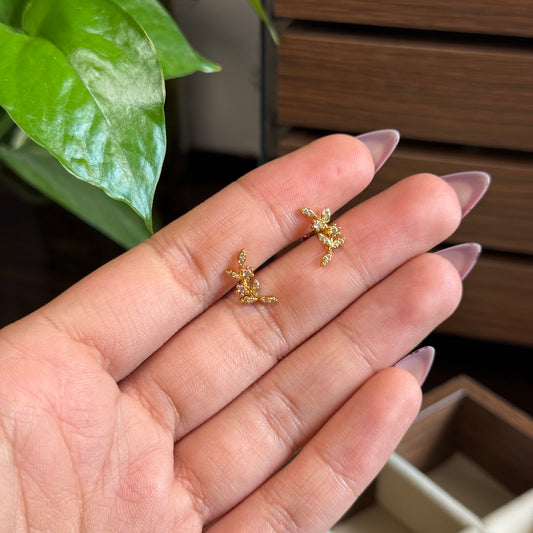 Don't Leaf Me Ball-Back Studs (Golden)