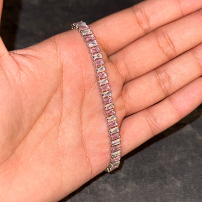 Cotton Candy Baguette Tennis Bracelet
