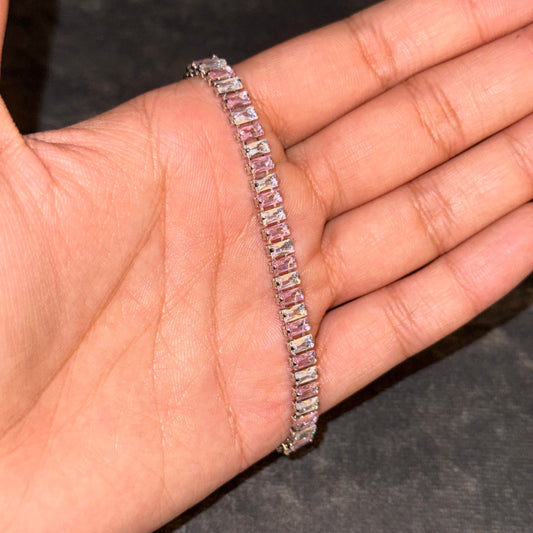 Cotton Candy Baguette Tennis Bracelet