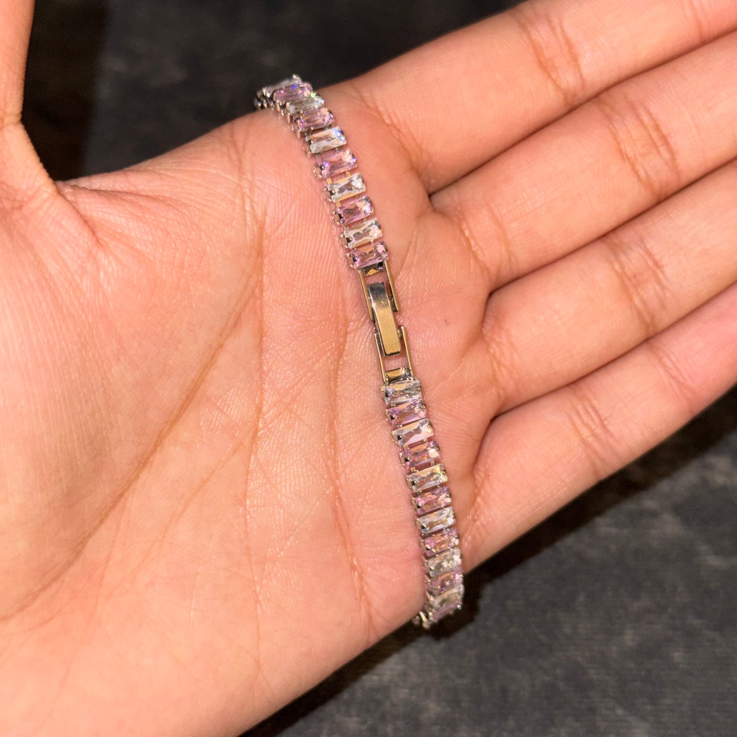 Cotton Candy Baguette Tennis Bracelet