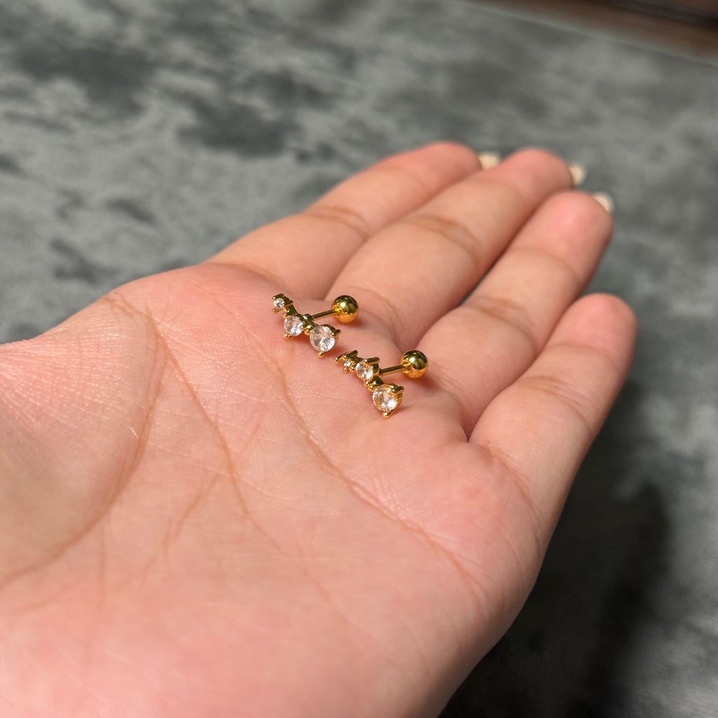 Trio Stack Ball-Back Studs