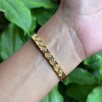 Flora Inset Bangle (Thin Wrist)