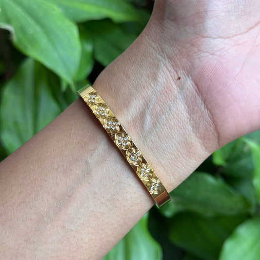 Flora Inset Bangle (Thin Wrist)