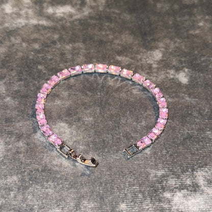 Pink Satin Horizon Tennis Bracelet