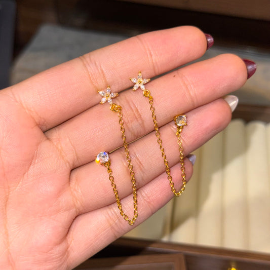 Jasmine Double-Piercing Studs