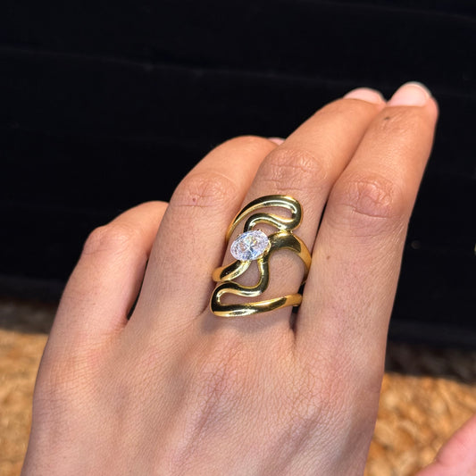 Swirl Solitaire Ring HOUSE OF LAILA