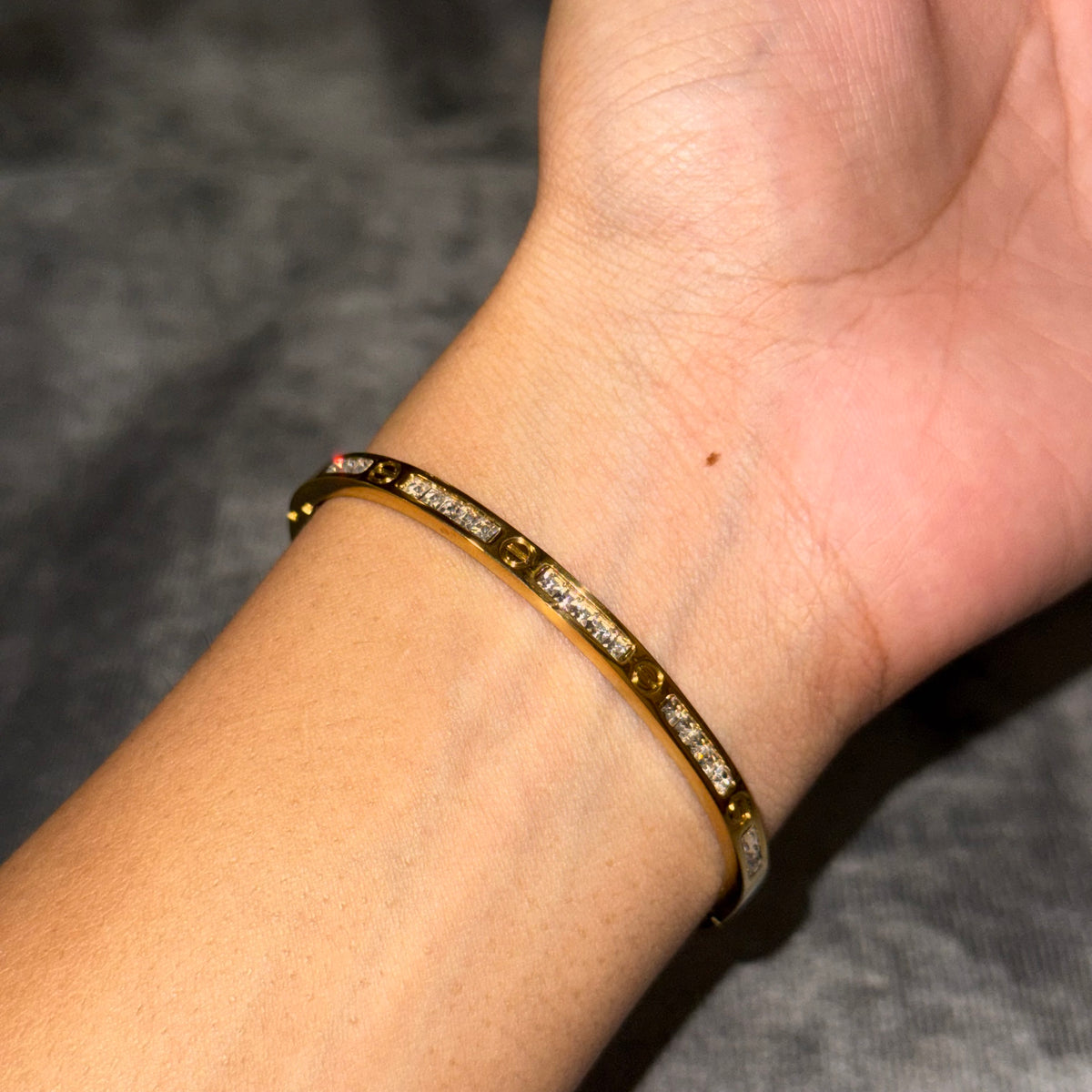 Contemporary Studded Bangle (Thin Wrist)