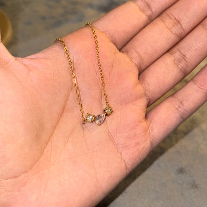 Offset Gem Drop Necklace