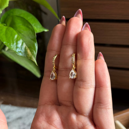 Dew-Drop Studded Hoops
