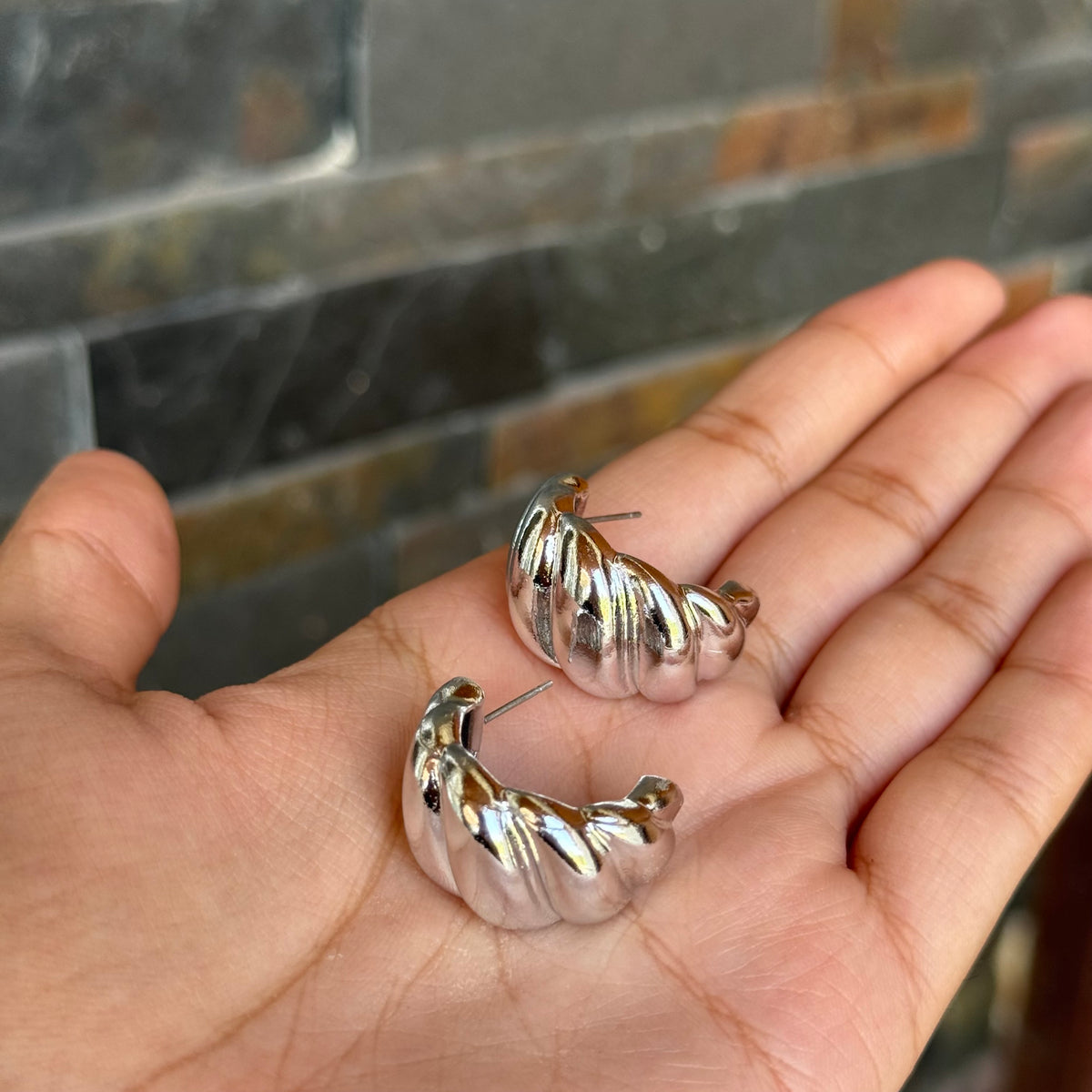 Everyday Croissant Studs (Silver)