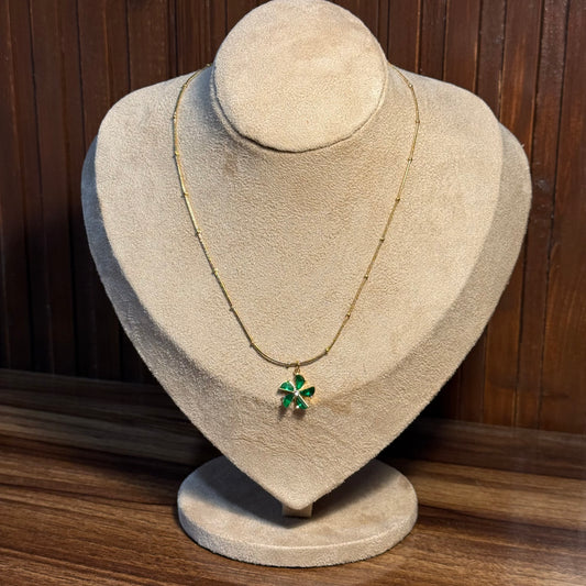 Evelyn Green Pendant Chain HOUSE OF LAILA