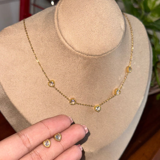 Sweetheart Sparkle Necklace + Earring Set