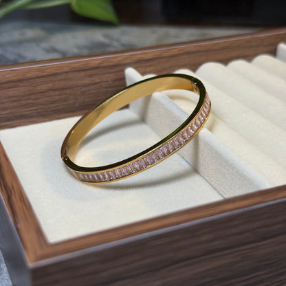 Blush Pink Line Bangle (Thin Wrist)