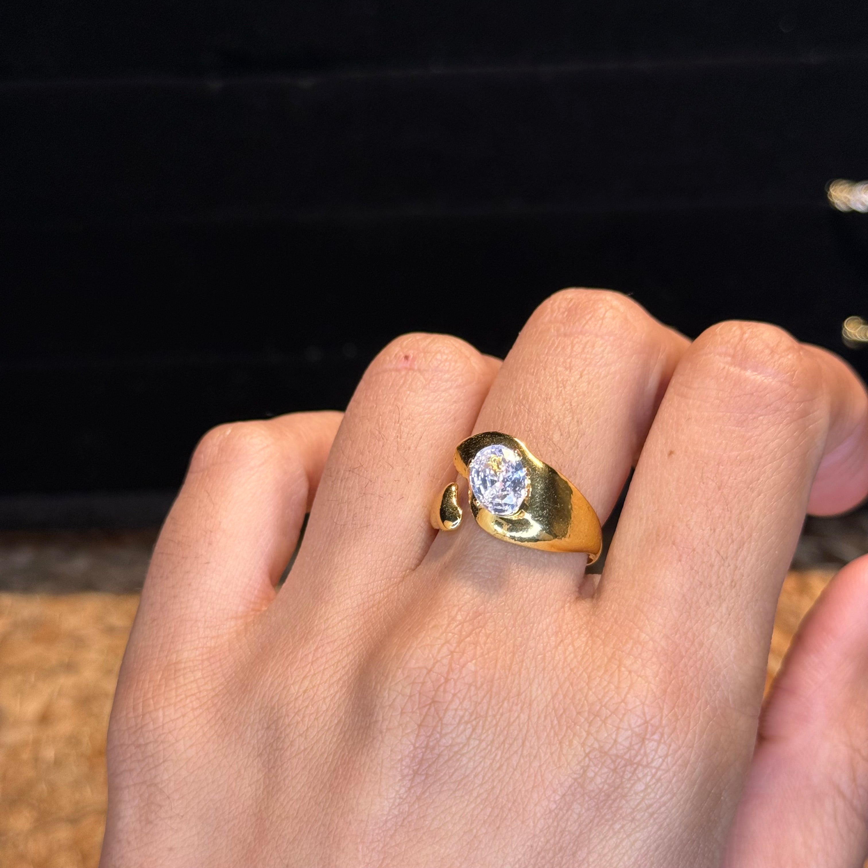 Sculpted Solitaire Ring HOUSE OF LAILA