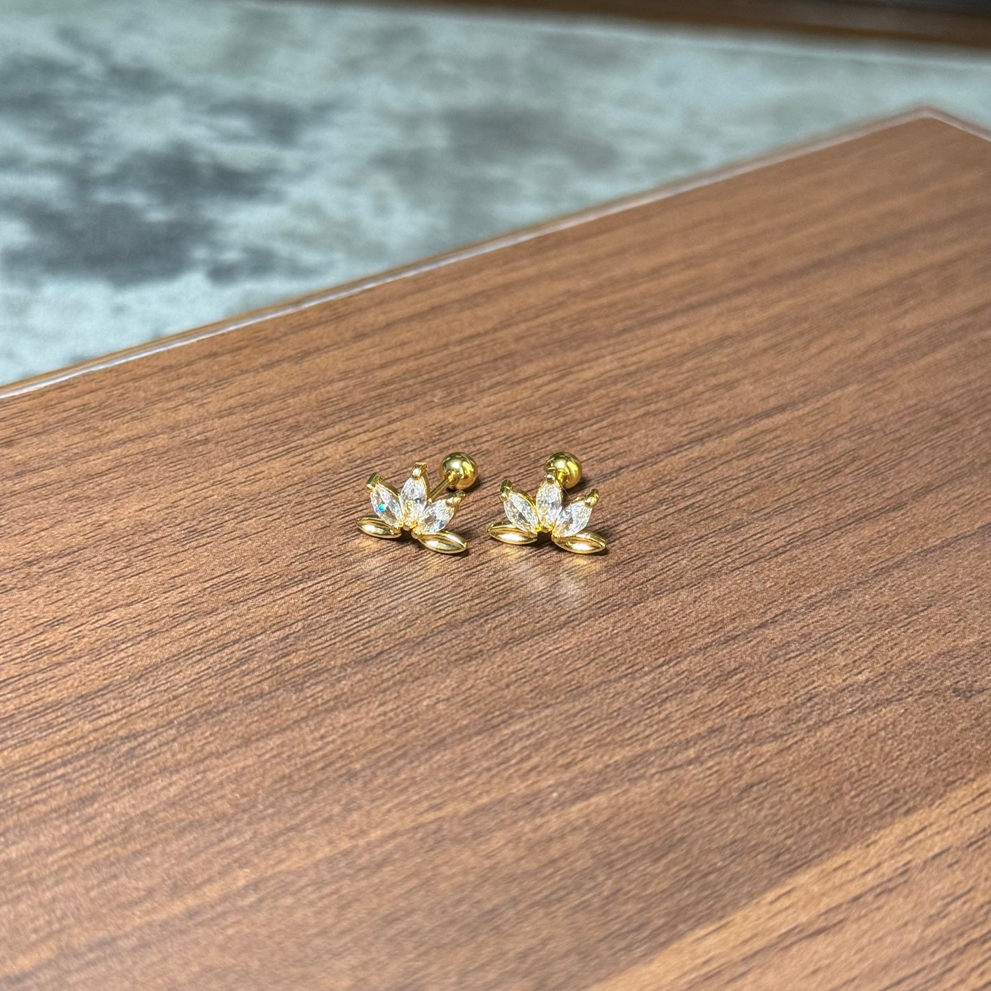 Flora Half-Bloom Ball-Back Studs