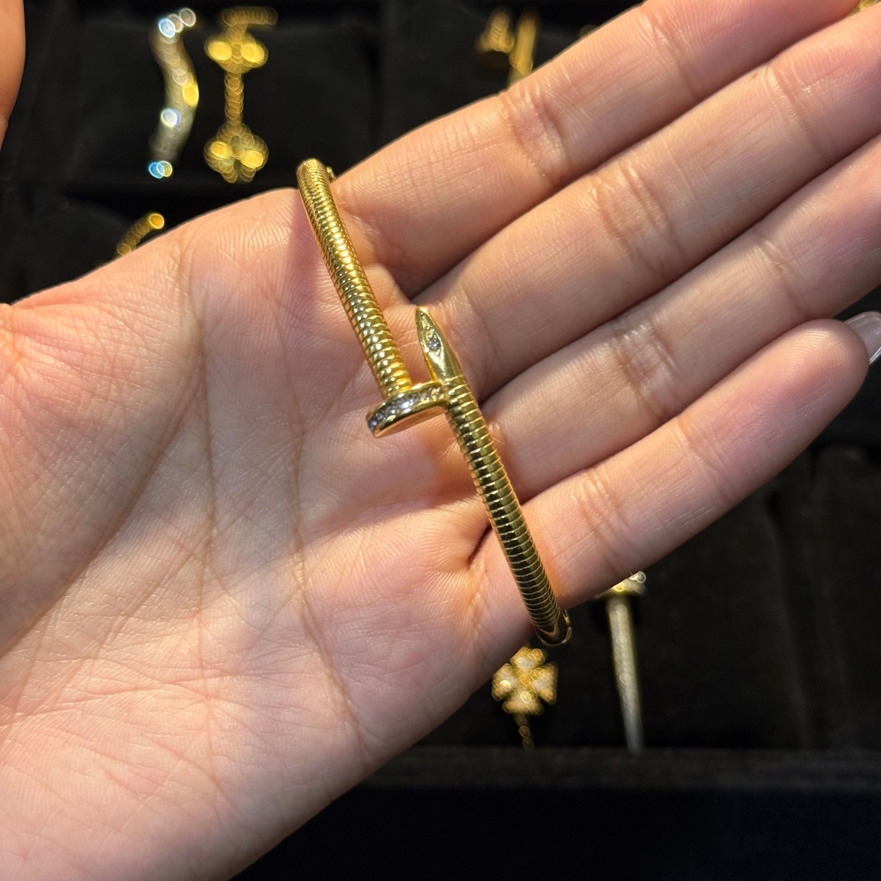 Ribbed Timeless Nail Bangle HOUSE OF LAILA