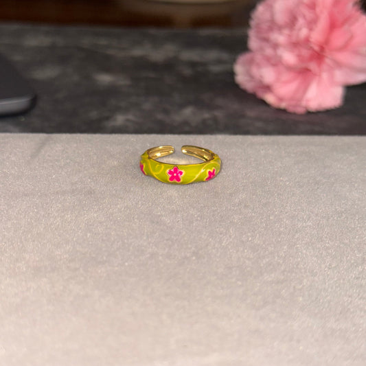 Green Floral Ring