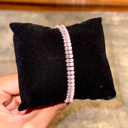 Pink Rosé Baguette Tennis Bracelet