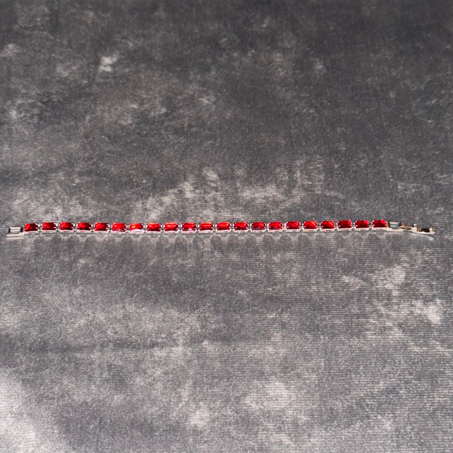 Crimson Horizon Baguette Tennis Bracelet