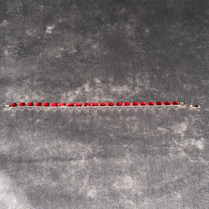Crimson Horizon Baguette Tennis Bracelet