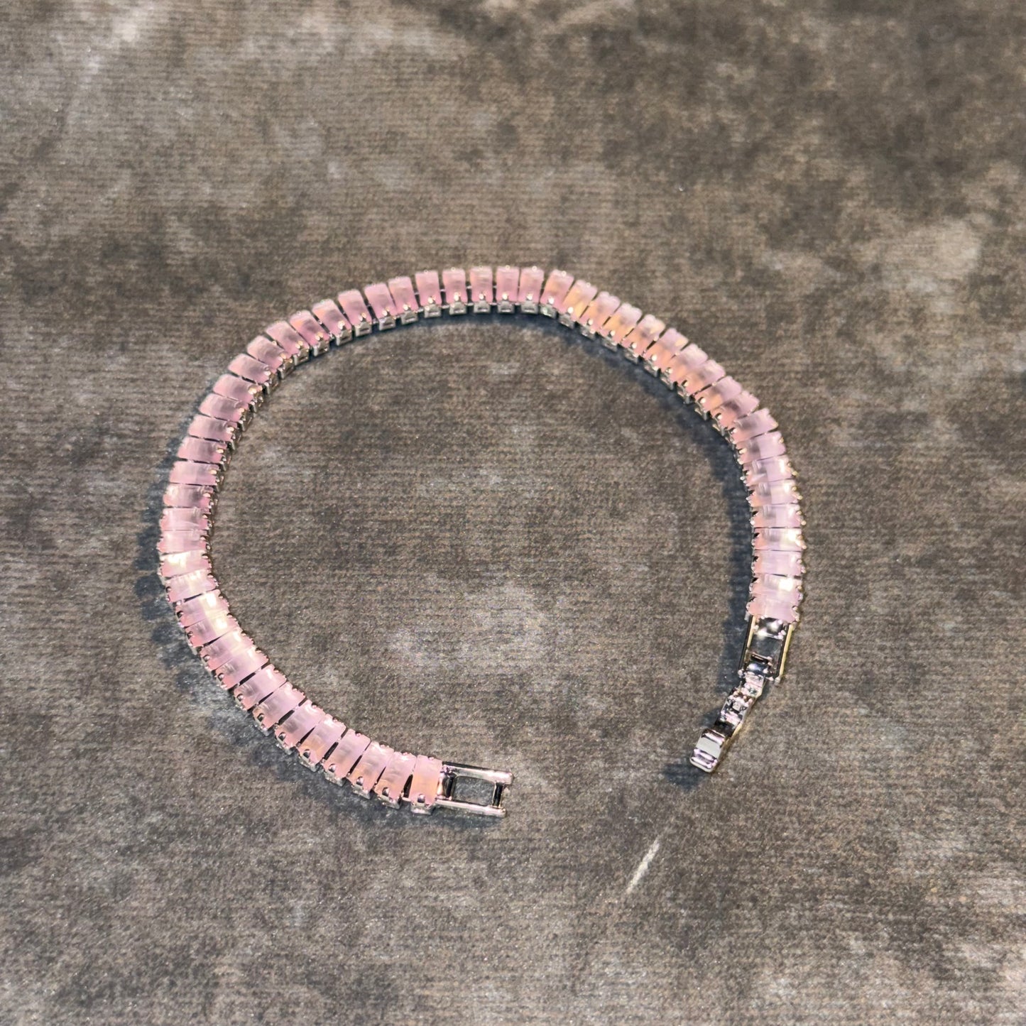 Pink Rosé Baguette Tennis Bracelet