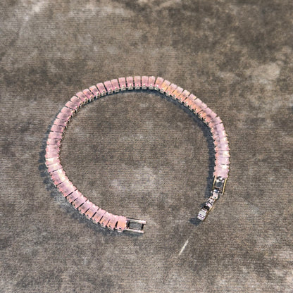 Pink Rosé Baguette Tennis Bracelet